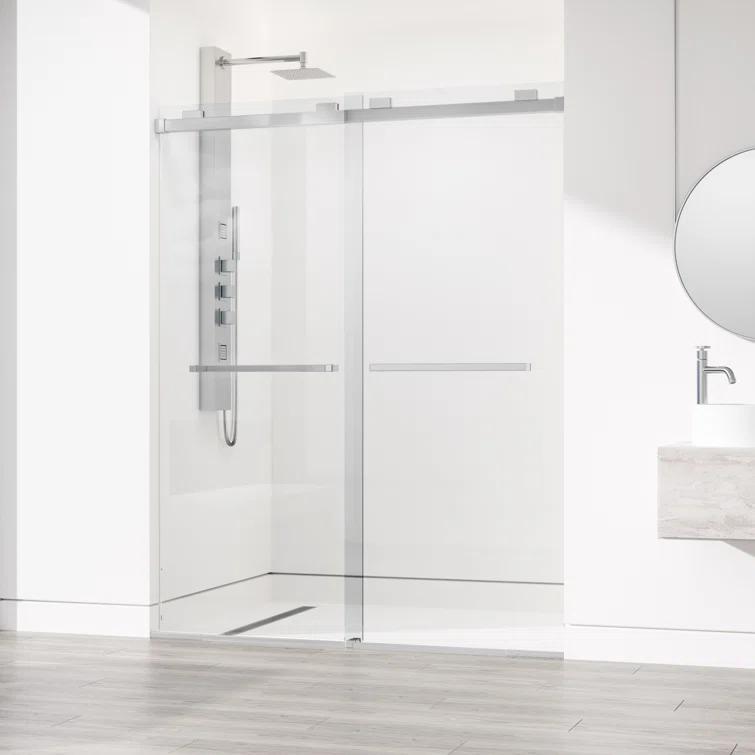 Houston 56-60" W x 76" H Sliding Frameless Shower Door with 3/8" Clear Glass