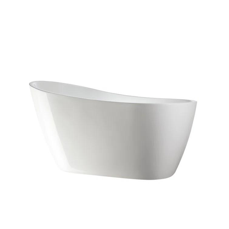 Maya 55" x 28" Freestanding Soaking Acrylic Bathtub