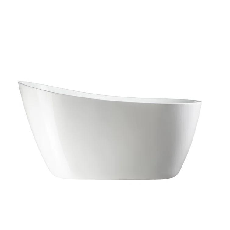 Maya 55" x 28" Freestanding Soaking Acrylic Bathtub