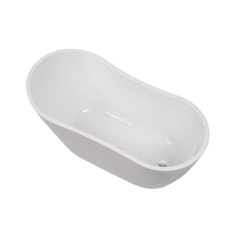 Maya 55" x 28" Freestanding Soaking Acrylic Bathtub