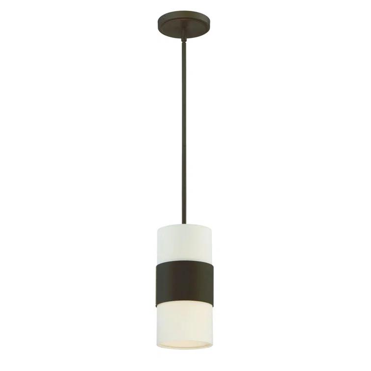 Grayson Dark Bronze Mini Pendant with Silk Shade