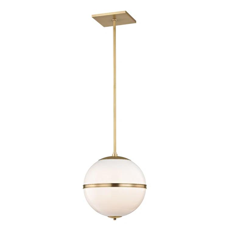 2112-AG-Crystorama Lighting-Truax - One Light Pendant in Classic Style - 12 Inches Wide by 13.5 Inches High-Aged Brass Finish