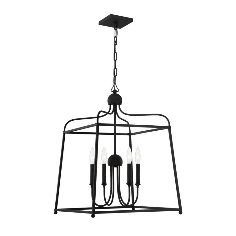 Crystorama Lighting Sylvan 4 - Light Chandelier in  Black Forged