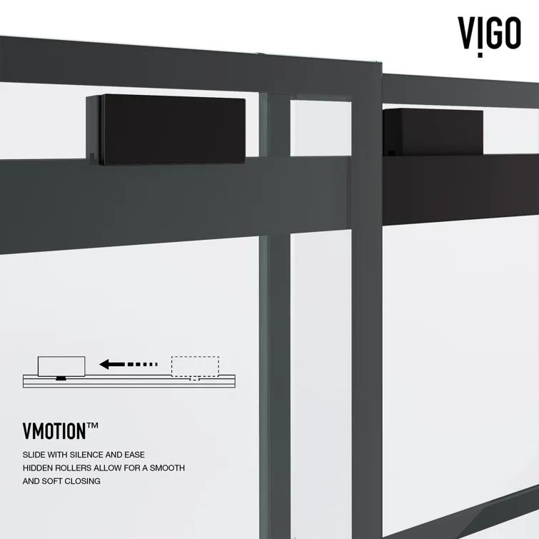 Houston 56-60" W x 76" H Double Sliding Frameless Shower Door with 3/8" Grid Clear Glass