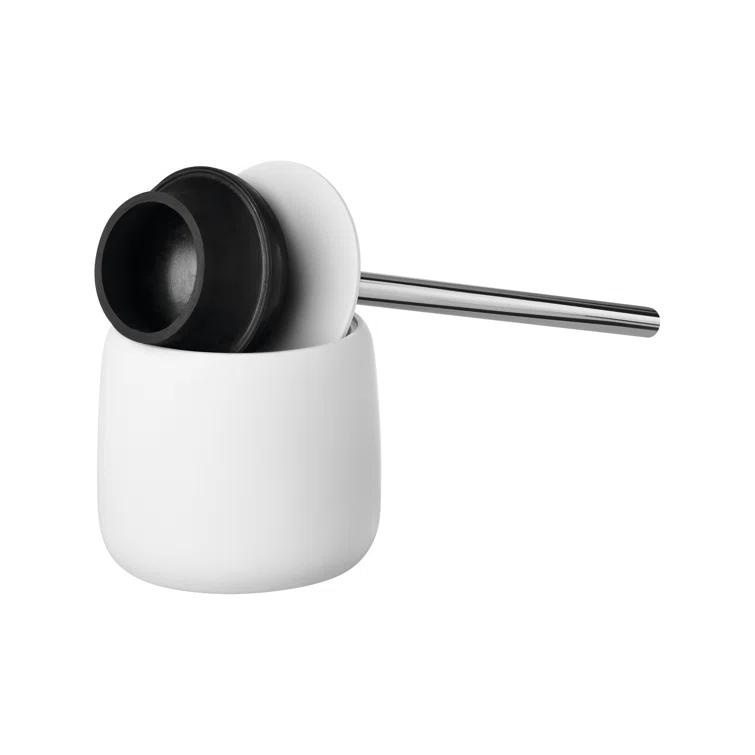 Blomus SONO White Decorative Toilet Plunger and Holder