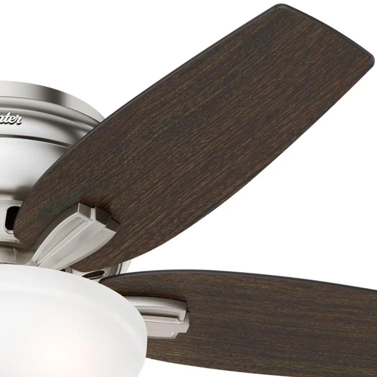 Newsome 42" 5 - Blade Traditional Flush Mount Indoor Ceiling Fan with Lights and Pull Chains