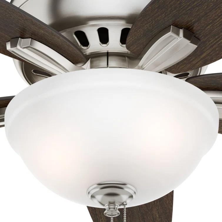 Newsome 42" 5 - Blade Traditional Flush Mount Indoor Ceiling Fan with Lights and Pull Chains