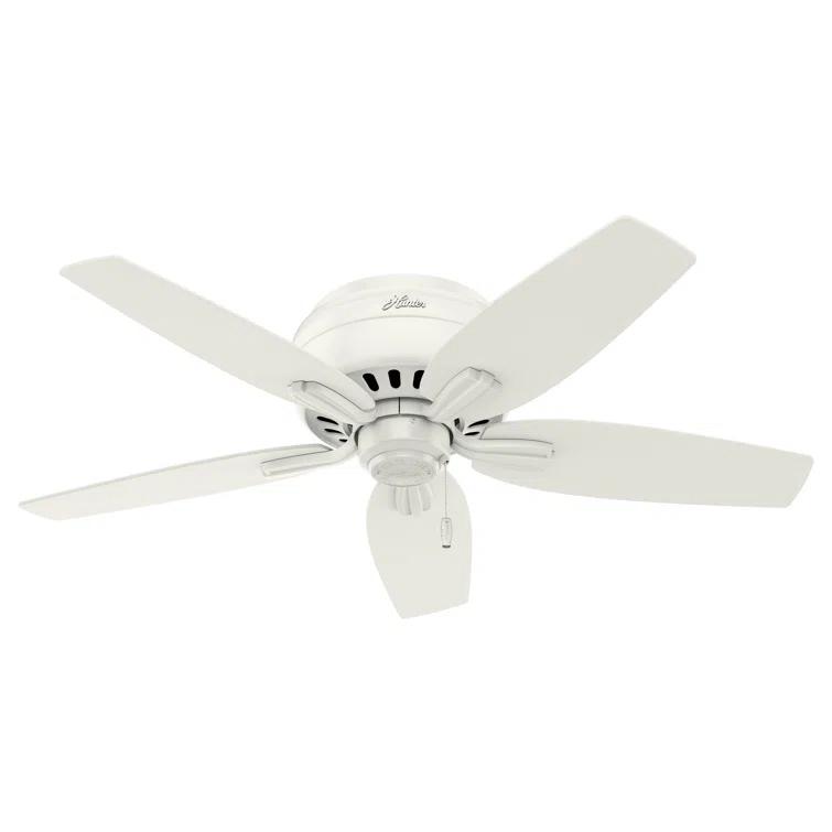 Newsome 42" 5 - Blade Traditional Flush Mount Indoor Ceiling Fan with Lights and Pull Chains