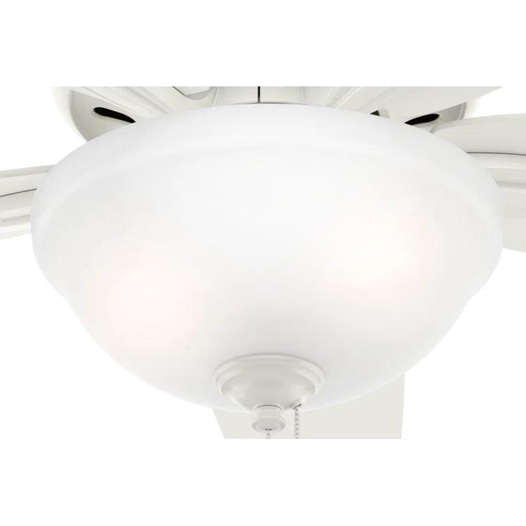 Newsome 42" 5 - Blade Traditional Flush Mount Indoor Ceiling Fan with Lights and Pull Chains