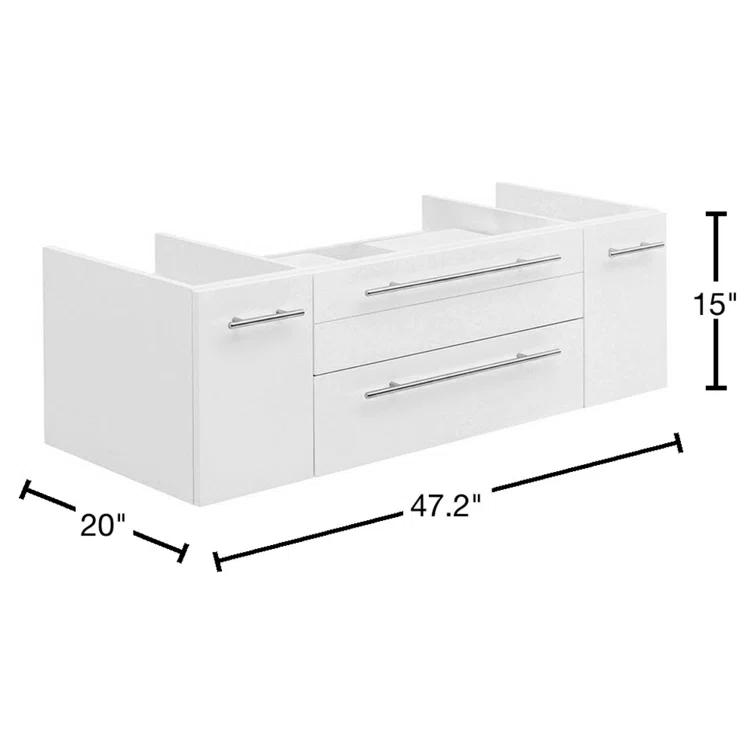 Fresca Lucera 47" Wall Mount Single Vessel Sink Bathroom Vanity Base Only (Top & Sink Not Included)