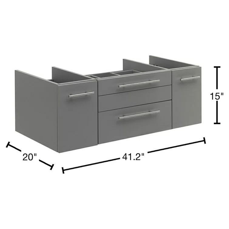 Fresca Lucera 42" Wall Mount Single Vessel Sink Bathroom Vanity Base Only (Top & Sink Not Included)