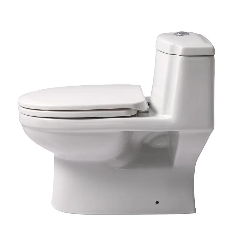Whitehaus Collection Magic 1.6 Gallons GPF Elongated Comfort Height Floor Mounted One-Piece Toilet (Seat Included)