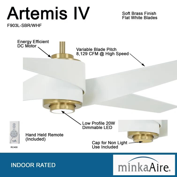 Minka Aire 60" 4 - Blade LED Standard Ceiling Fan with Remote Control and Light Kit Included