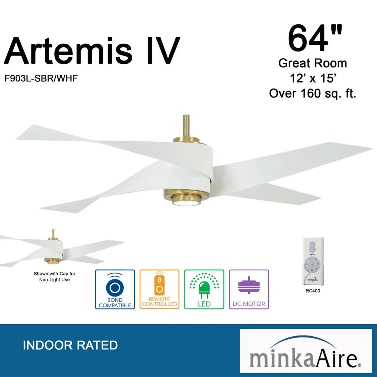Minka Aire 60" 4 - Blade LED Standard Ceiling Fan with Remote Control and Light Kit Included