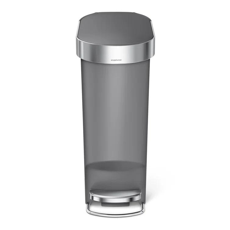 Simplehuman 10.6 Gallon Slim Kitchen Step Trash Can with Liner Rim