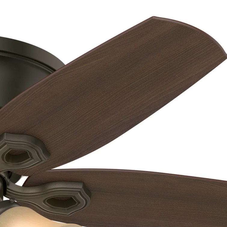 Hunter Fan 42" Builder Low Profile 5 - Blade Flush Mount Ceiling Fan with Pull Chain and Light Kit Included