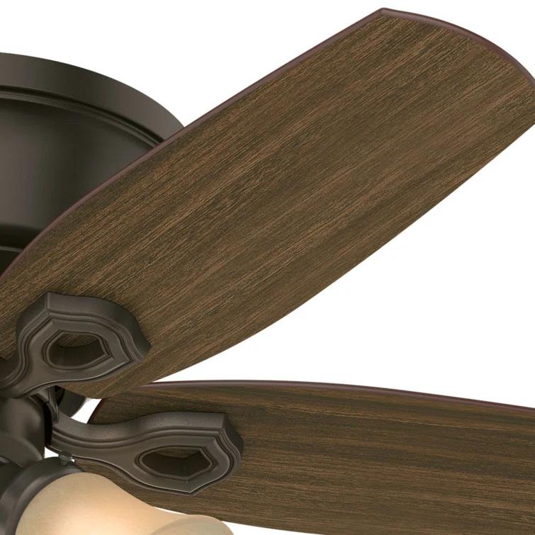 Hunter Fan 42" Builder Low Profile 5 - Blade Flush Mount Ceiling Fan with Pull Chain and Light Kit Included