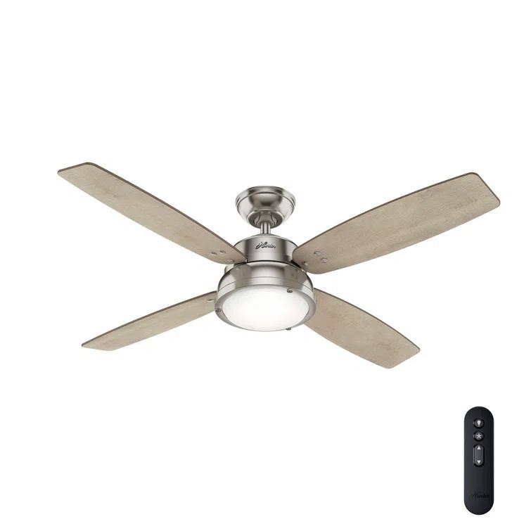 52" Wingate 4 - Blade LED Standard Ceiling Fan with Remote Control and Light Kit Included