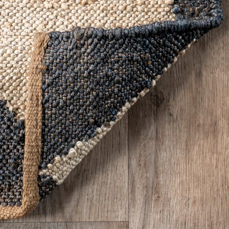 Godelinde Diamond Checkerboard Jute Area Rug