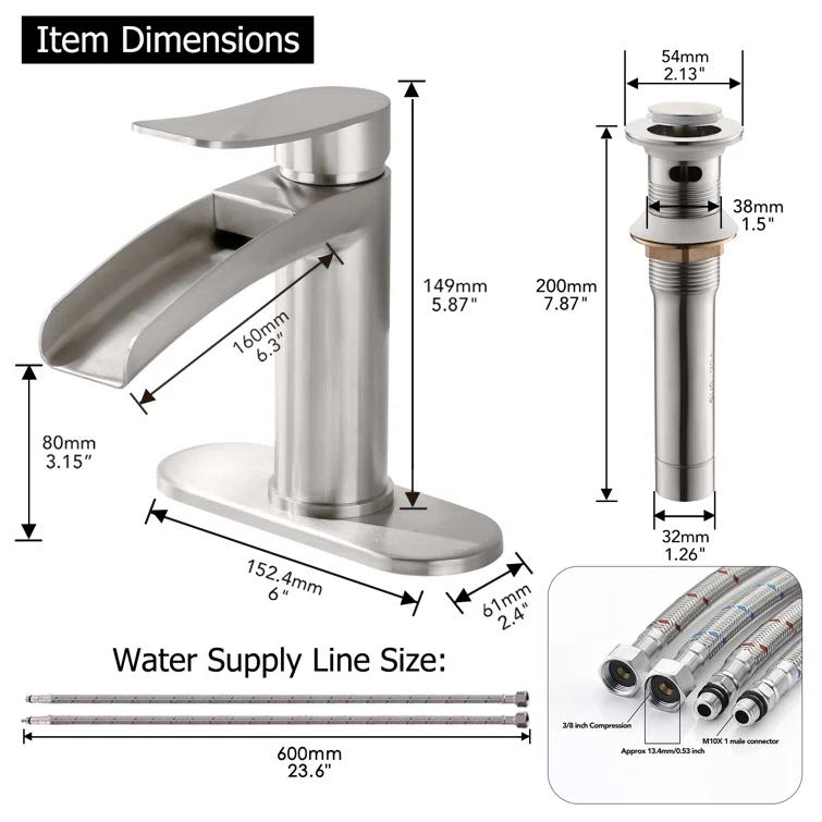 Single-Hole Single-handle Bathroom Faucet with Drain Assembly