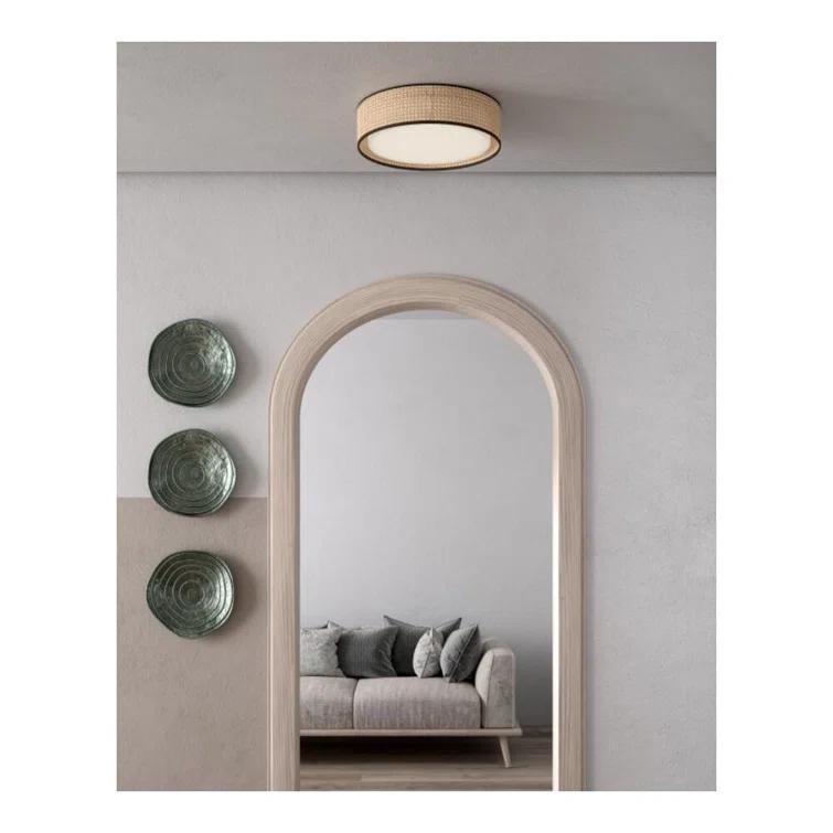 Lyla Rattan LED Flush Mount