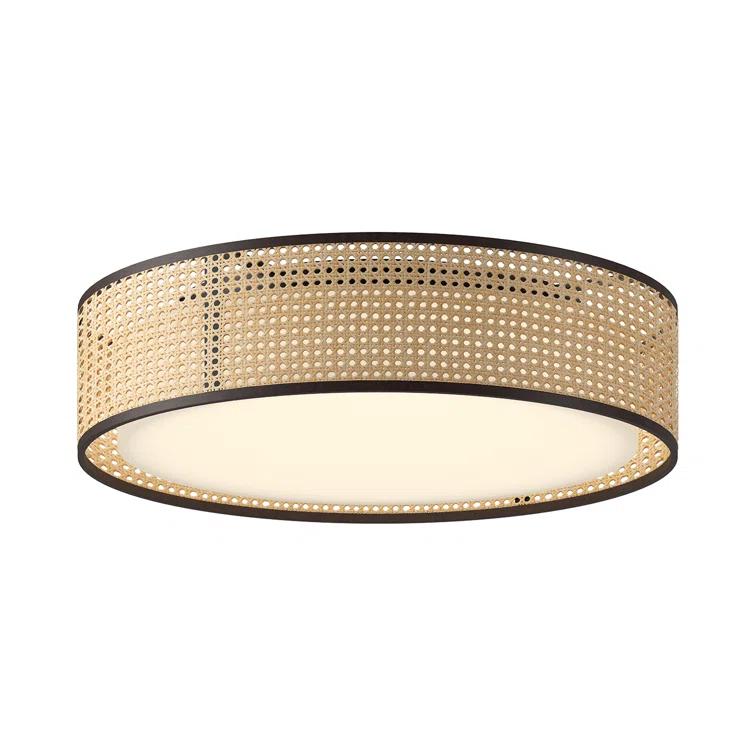 Lyla Rattan LED Flush Mount