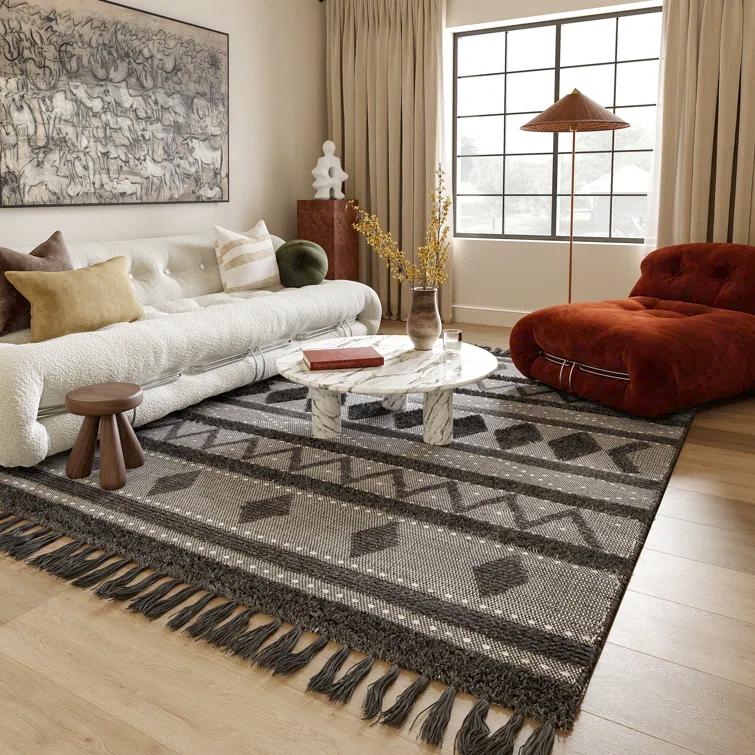 Arvin Olano x Rugs USA Chandy Textured Wool Gray Area Rug