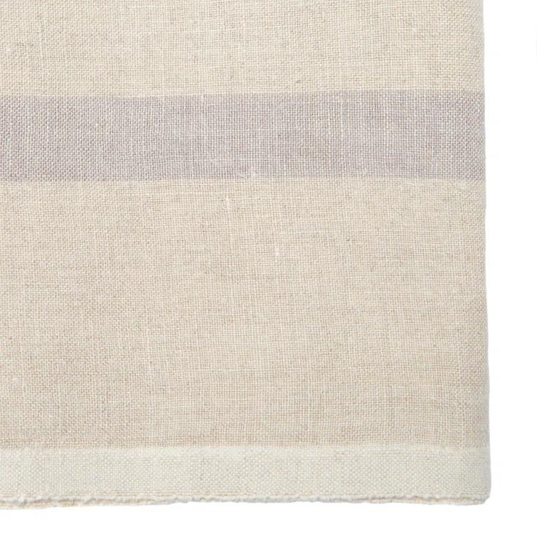Natural Gray Linen Striped Tea Towel Set