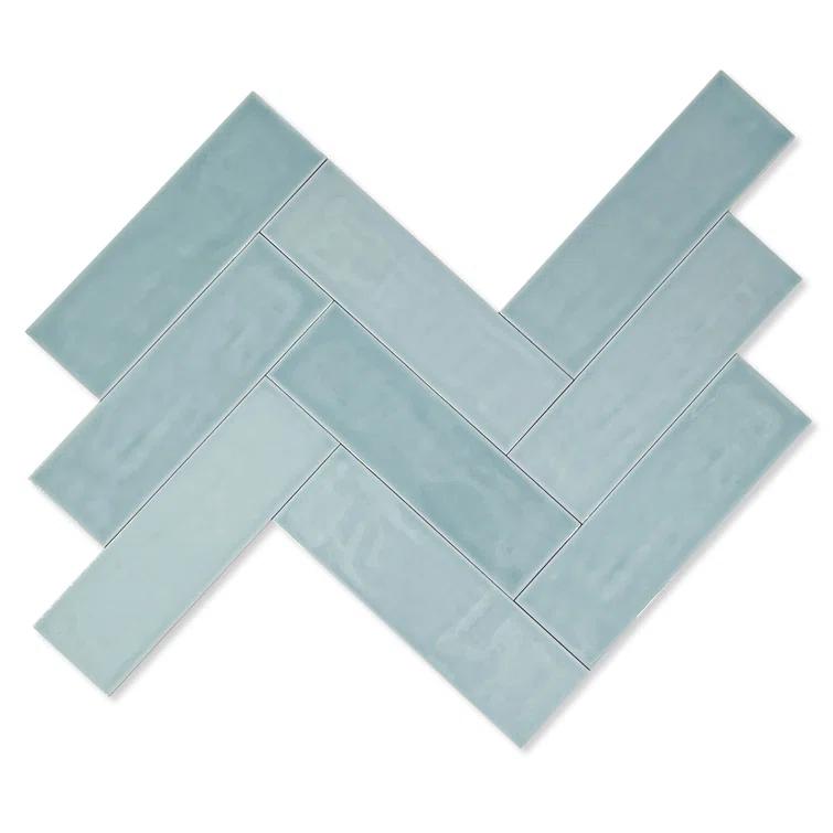 Cruz Bay Studio Bedouin 3.5" x 12" Green Gloss Ceramic Subway Tile