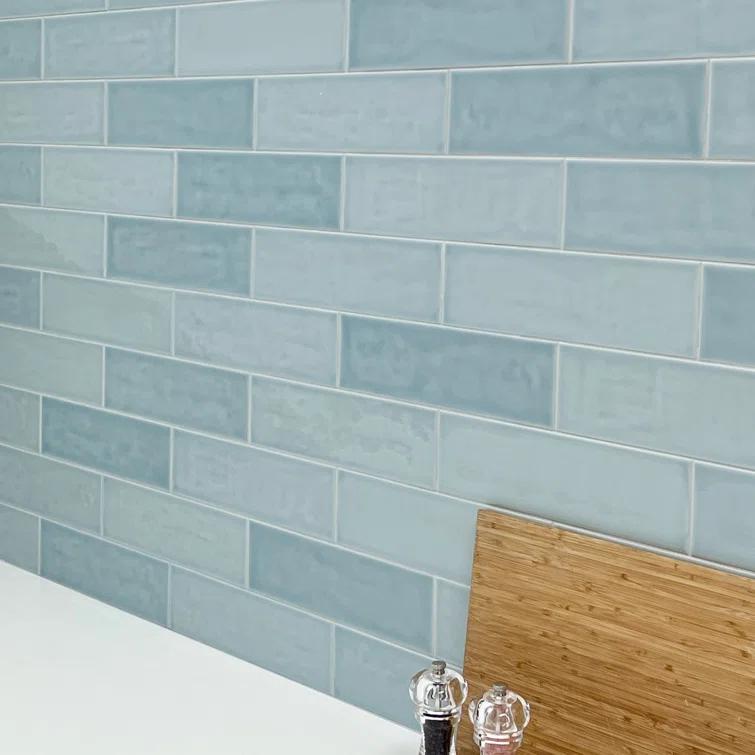 Cruz Bay Studio Bedouin 3.5" x 12" Green Gloss Ceramic Subway Tile