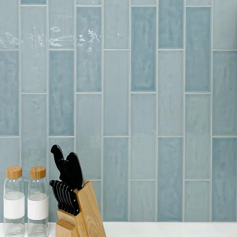 Cruz Bay Studio Bedouin 3.5" x 12" Green Gloss Ceramic Subway Tile