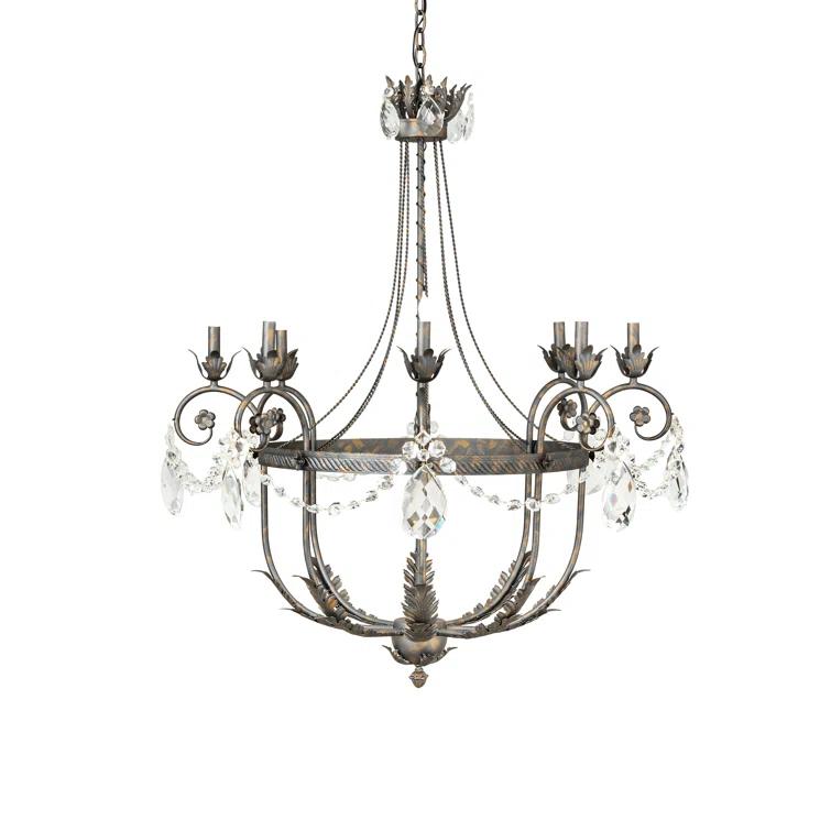 Antonia 8-Light Crystal Bronze Chandelier with Gold Accents