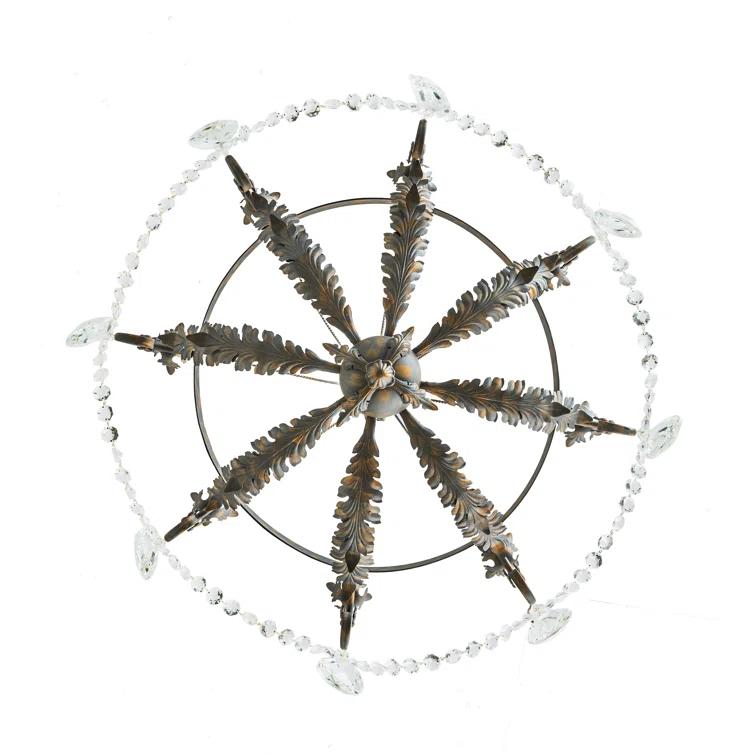 Antonia 8-Light Crystal Bronze Chandelier with Gold Accents