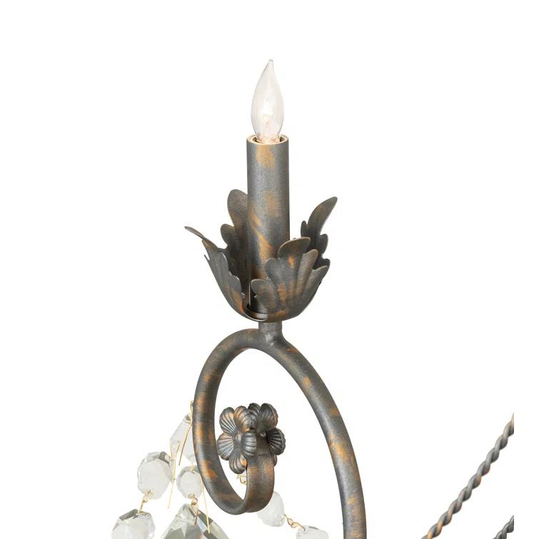 Antonia 8-Light Crystal Bronze Chandelier with Gold Accents