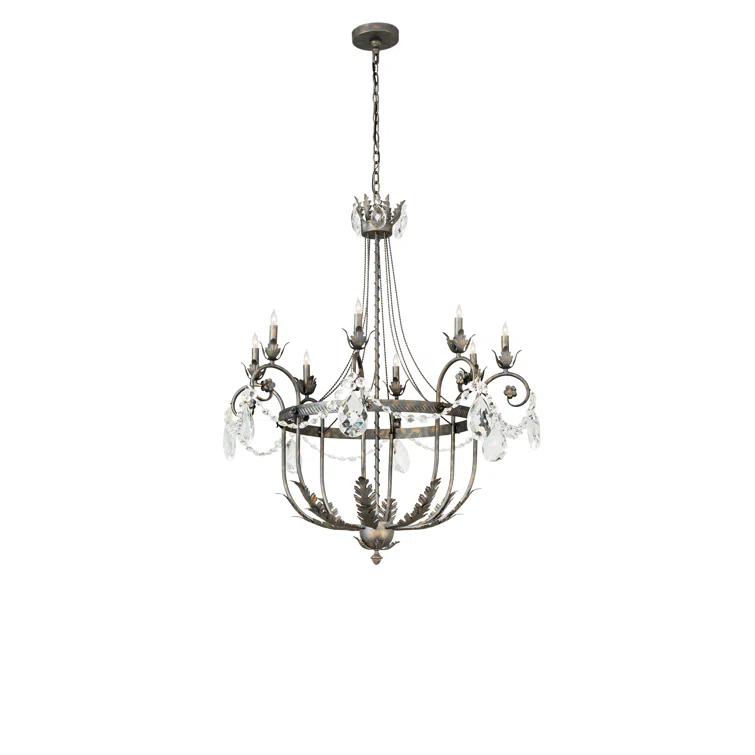 Antonia 8-Light Crystal Bronze Chandelier with Gold Accents