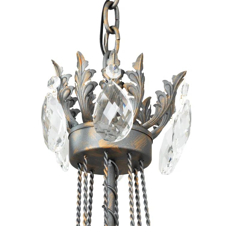 Antonia 8-Light Crystal Bronze Chandelier with Gold Accents
