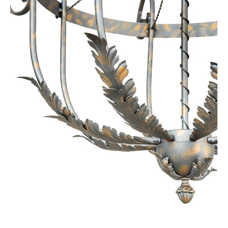 Antonia 8-Light Crystal Bronze Chandelier with Gold Accents