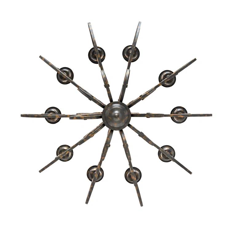 French Bronze 10-Light Scrollwork Candle Chandelier
