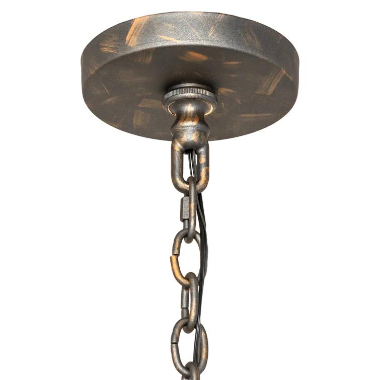 French Bronze 10-Light Scrollwork Candle Chandelier