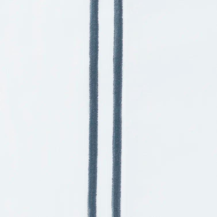 White and Cadet Cotton Full/Queen Duvet Cover with Satin Stitch