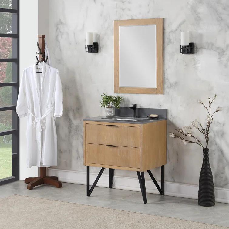 Ivy Wood Flat Wall Mirror