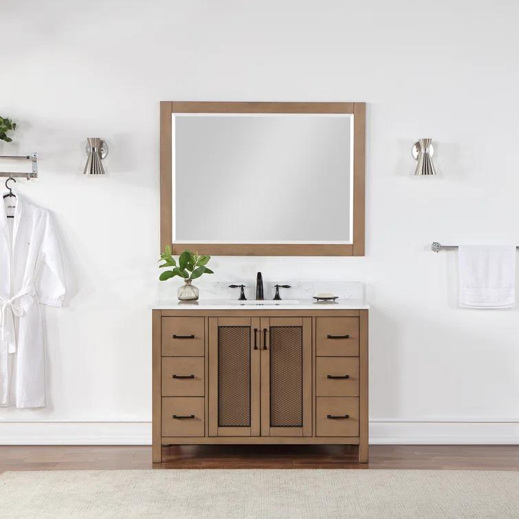 Ivy Wood Flat Wall Mirror