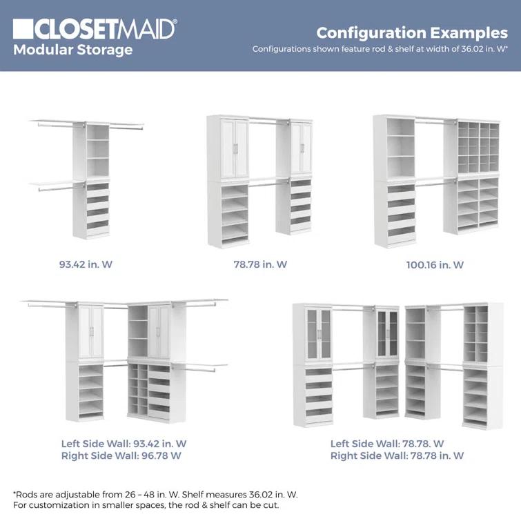 Modular Storage 36.02" W Shelf & Closet Rod