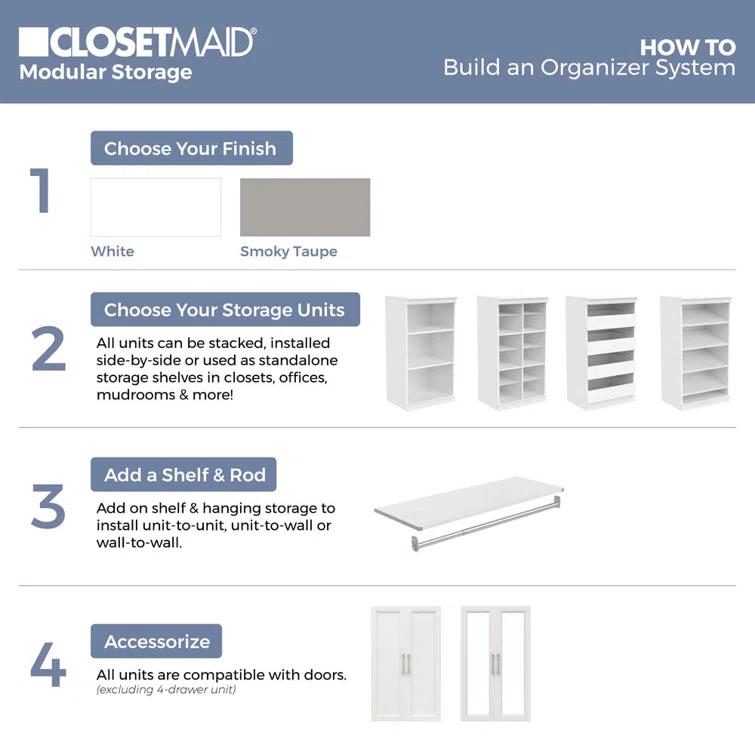 Modular Storage 36.02" W Shelf & Closet Rod