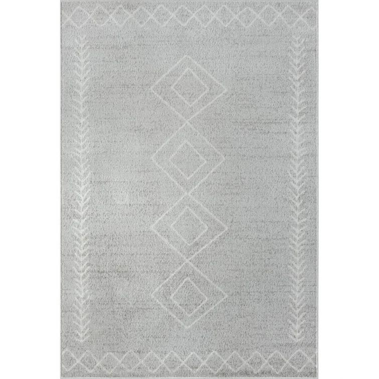 Geometric Performance Gray Area Rug