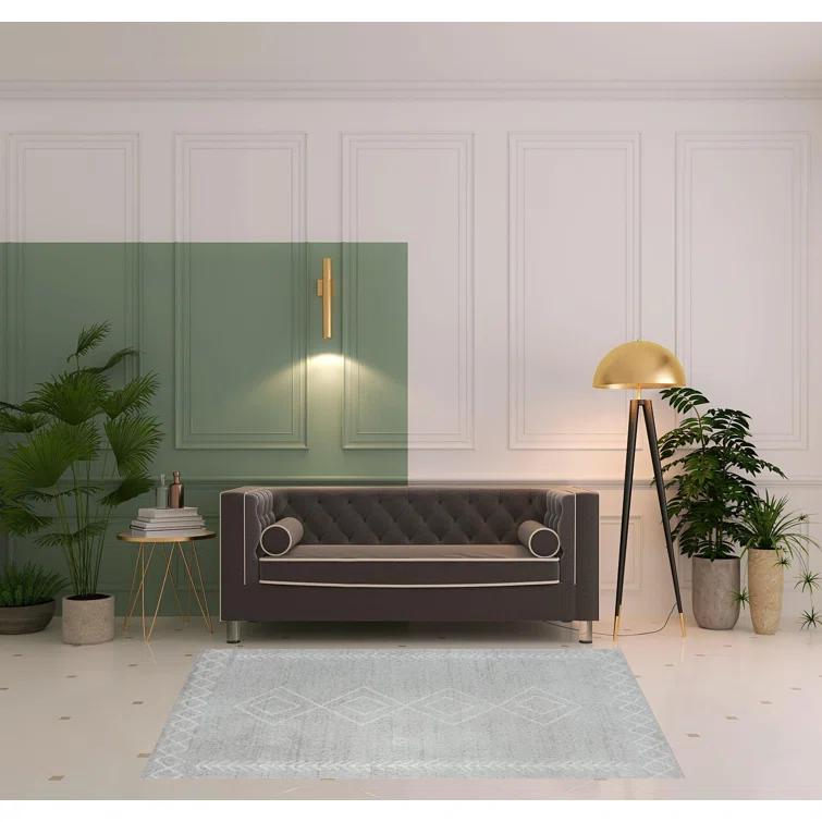 Geometric Performance Gray Area Rug