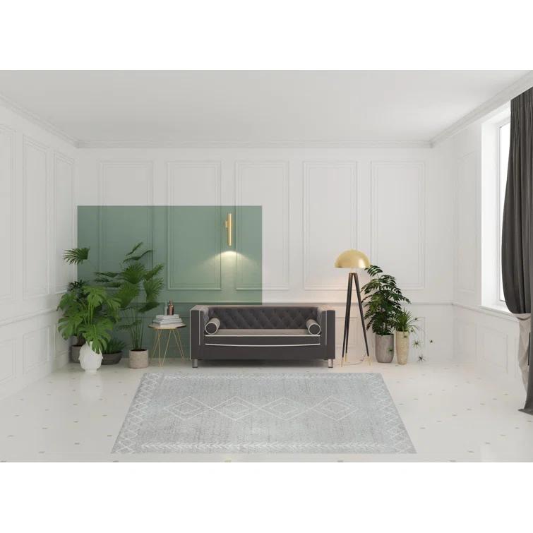 Geometric Performance Gray Area Rug