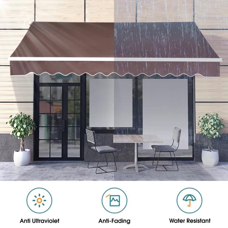 Manual Retractable Patio Door Window Awning Sunshade Shelter Outdoor Canopy