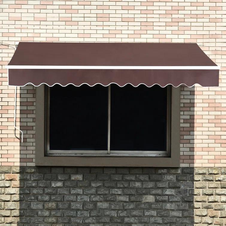 Manual Retractable Patio Door Window Awning Sunshade Shelter Outdoor Canopy