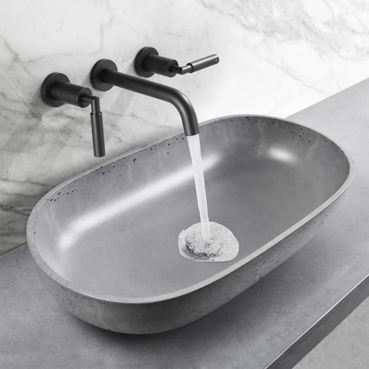 10.08" Widespread Bathroom Faucet 3 Hole, 2-handle Bathroom Sink Faucet with Drain Assembly